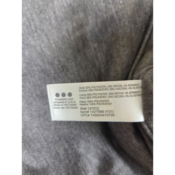 Three Dots Quilted Knit Cozy Jacket Gray Large - Picture 6 of 8